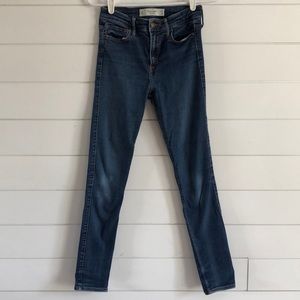 A&F dark wash high rise jeans